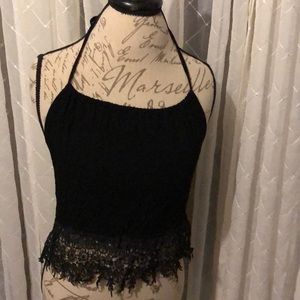 Tobi halter top black with lace